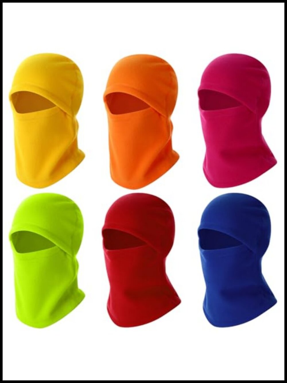 6 Pc Fleece Balaclava Ski Mask Set Full Face Winter Warm Windproof Thermal